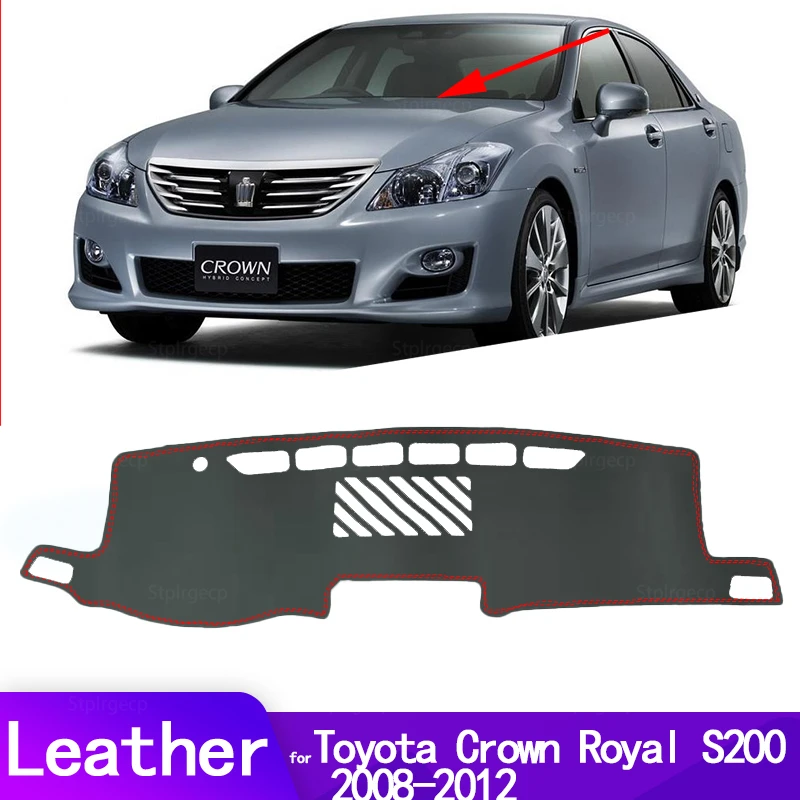 

Leather Dashmat Dashboard Cover Pad Dash Mat Carpet Car-Styling accessories for Toyota Crown Royal S200 2008~2012