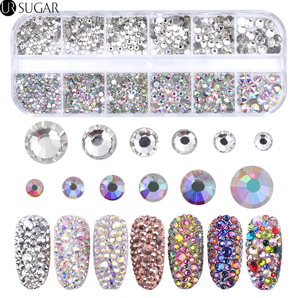 12 Grids/Box Colorful Crystal Nail Rhinestones Acrylic Nail Studs Beads Flat Back Shiny Tips 3D Nail Art Decorations DIY Nails
12 Grids/Box Colorful Crystal Nail Rhinestones Acrylic Nail Studs Beads Flat Back Shiny Tips 3D Nail Art Decorations DIY Nails
