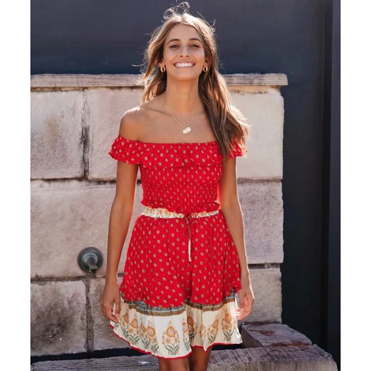 Floral Print Two Piece Set Summer Sexy Off Shoulder Slim Tops Elastic High Waist Mini Skirt Boho Beach Casual Women 2 Piece Set
Floral Print Two Piece Set Summer Sexy Off Shoulder Slim Tops Elastic High Waist Mini Skirt Boho Beach Casual Women 2 Piece Set