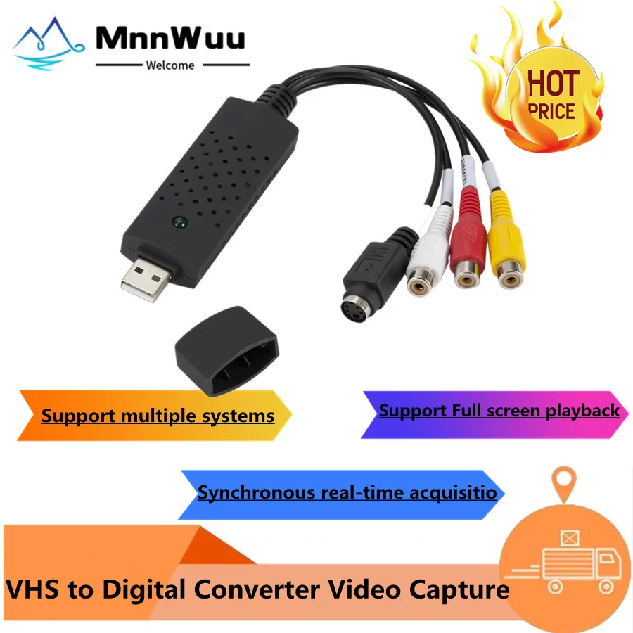 Преобразователь VHS в цифровой USB 2 0 видеопреобразователь карта захвата аудио Box VCR
