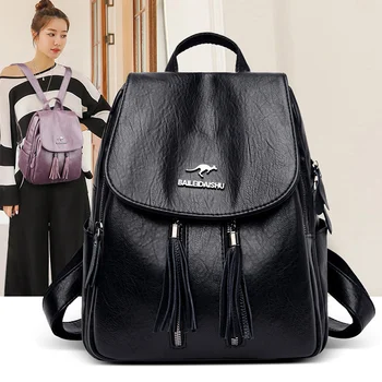 Large Black Tassels Women Backpack Luxury Vintage Leather Lady Travel Packbag Zipper Packbag for Teenage Girls Daypack Mochila
Large Black Tassels Women Backpack Luxury Vintage Leather Lady Travel Packbag Zipper Packbag for Teenage Girls Daypack Mochila