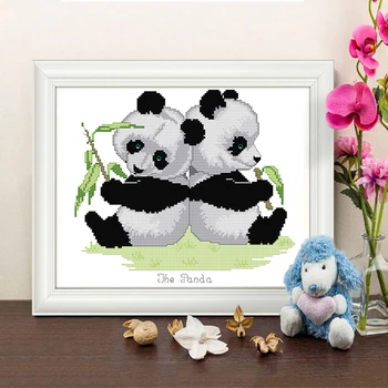 Joy Sunday Two national treasure pandas twins cross stitch kits pattern Print Chinese embroidery needlework decorations for home
Joy Sunday Two national treasure pandas twins cross stitch kits pattern Print Chinese embroidery needlework decorations for home