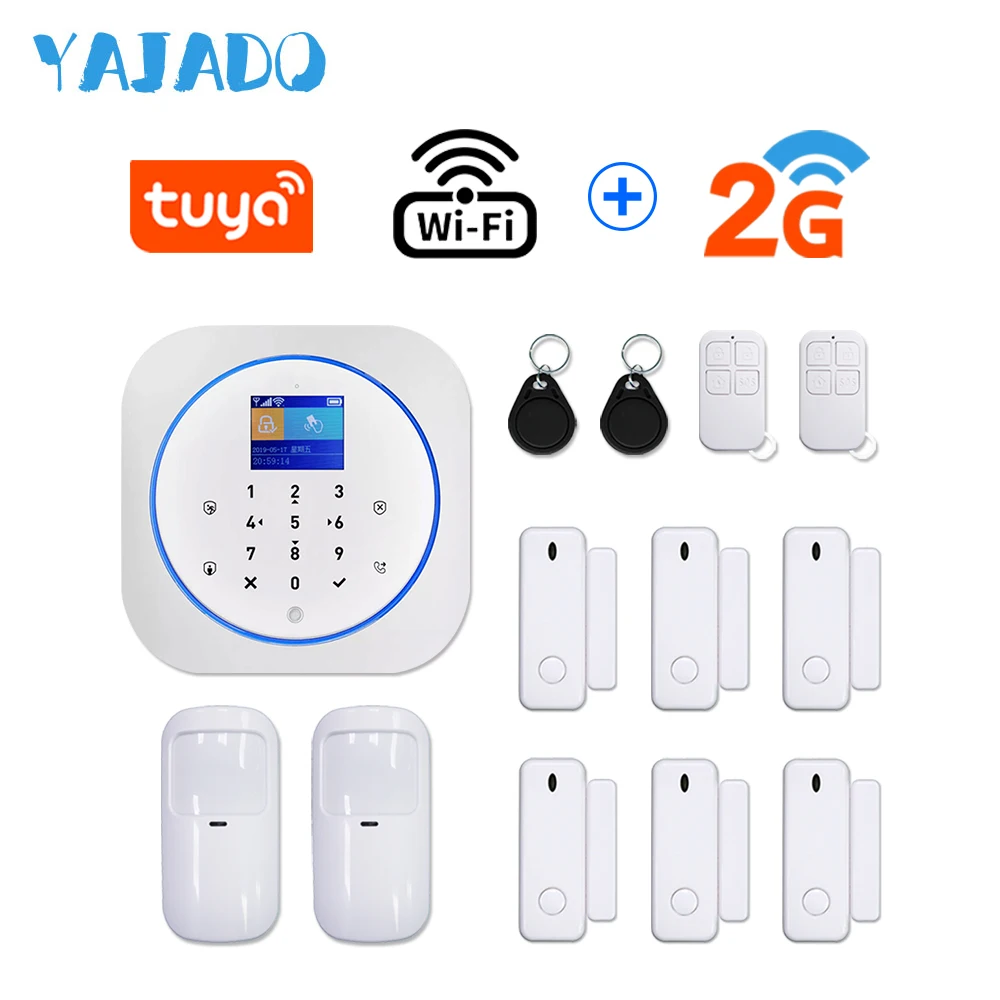 YAJADO Android&iOS Tuya WiFi GSM Alarm System Home Security Burglar Alarm Kit with 433Mhz Wireless Detector APP Remote Control
YAJADO Android&iOS Tuya WiFi GSM Alarm System Home Security Burglar Alarm Kit with 433Mhz Wireless Detector APP Remote Control