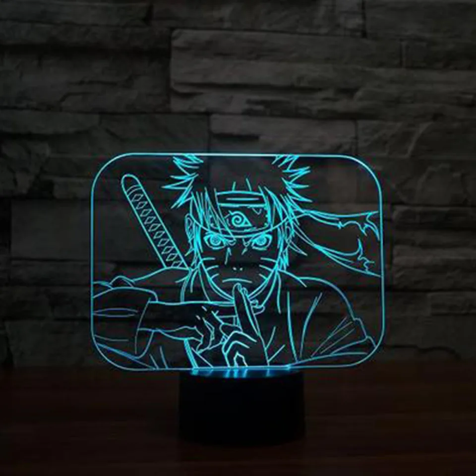 naruto led rgb night light 7 color change desk light 2227 action