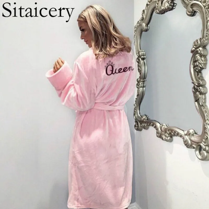 Sitaicery Winter Warm Flannel Bathrobe Women Knee-Length Bath Robe Soft Pink Bridesmaid Robes Dressing Gowns For Women Sleepwear
Sitaicery Winter Warm Flannel Bathrobe Women Knee-Length Bath Robe Soft Pink Bridesmaid Robes Dressing Gowns For Women Sleepwear