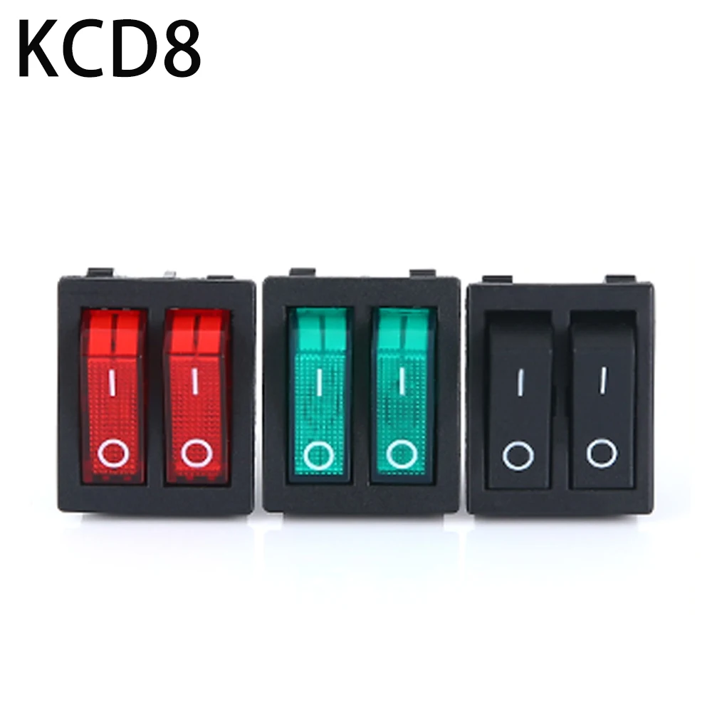 KCD8 6PIN Rocker Switch Power Switch Duplex ON-OFF 2Position 6 Pins With Light 16A 250VAC/ 20A 125VAC 
KCD8 6PIN Rocker Switch Power Switch Duplex ON-OFF 2Position 6 Pins With Light 16A 250VAC/ 20A 125VAC