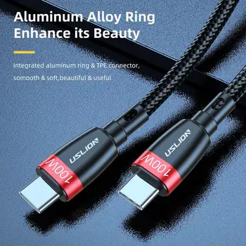 100W 20V/5A Fast Charging USB Type C To USB Type C Cable Nylon Braided Cord PD data line Charge Data Cord For Huawei Samsung
100W 20V/5A Fast Charging USB Type C To USB Type C Cable Nylon Braided Cord PD data line Charge Data Cord For Huawei Samsung