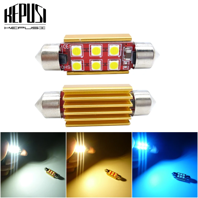 2x Car led C5W C10W LED 31/36/39/41mm CANBUS Festoon Light Auto Interior License Plate Dome Lamp Reading Bulb White 12V 24V | Автомобили и