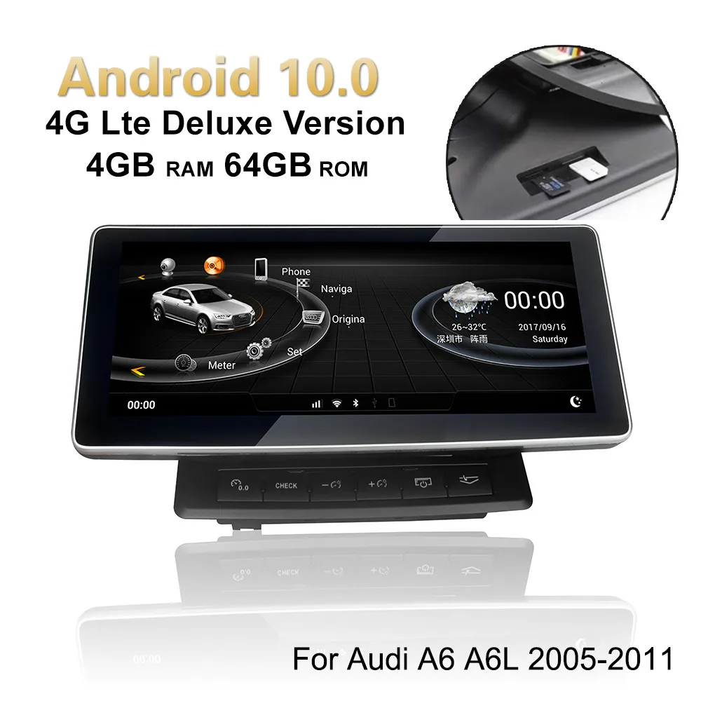 Фото 4G Deluxe Version 4GB Ram Android 10 Car GPS For Audi A6 A6L 2005-2011 10.25" IPS Touch Multimedia Stereo Radio WIFI Navigation |