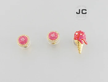 New Fashion Charms Silver 925 Original Copy Jewelry,SWAN Pink Ice Cream Asymmetrical Pierced Stud Earrings For Women With Logo 
New Fashion Charms Silver 925 Original Copy Jewelry,SWAN Pink Ice Cream Asymmetrical Pierced Stud Earrings For Women With Logo