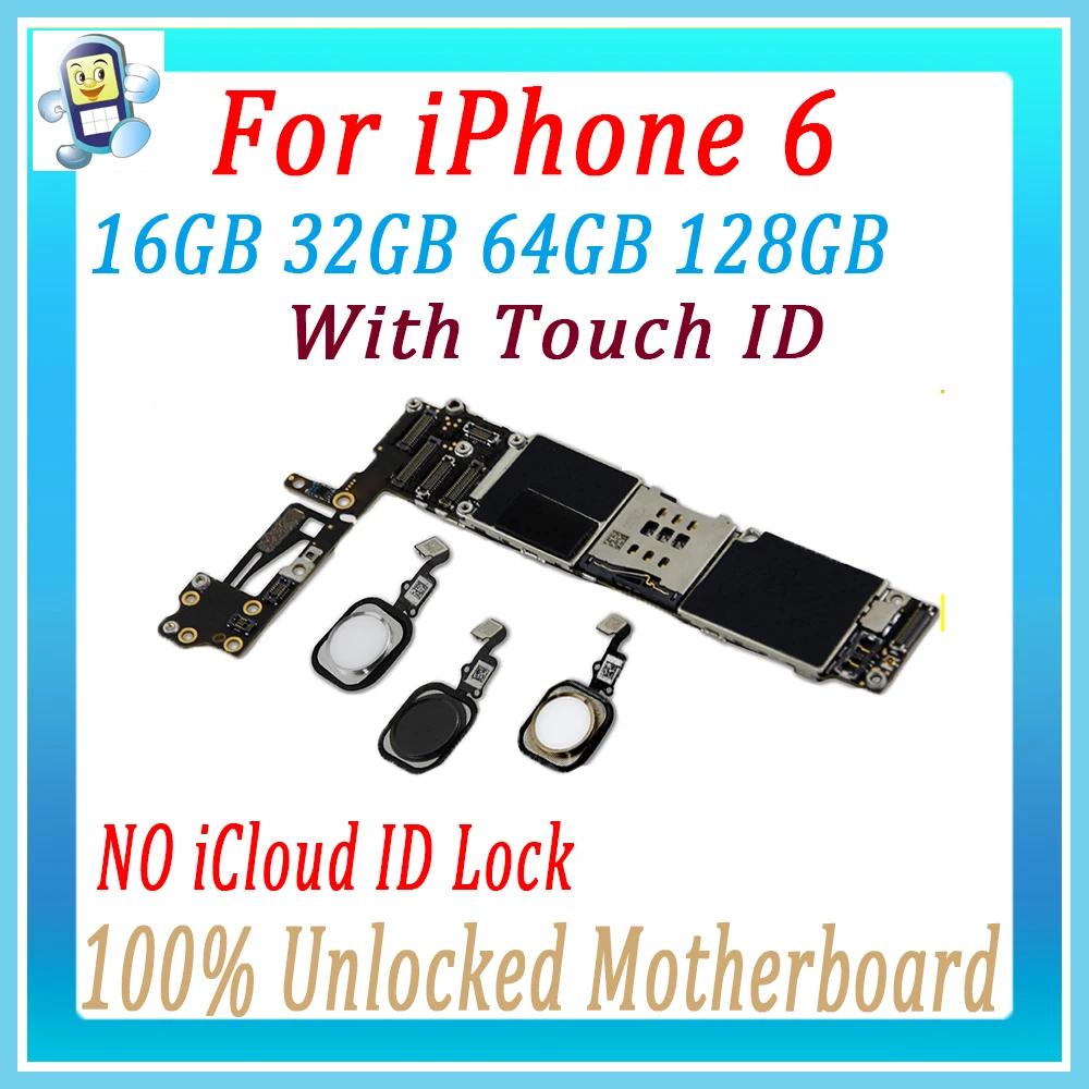 100% Unlocked Mainboard For iPhone 6 original Motherboard With/ Without touch ID Logic Board with full chips Panel free shipping
100% Unlocked Mainboard For iPhone 6 original Motherboard With/ Without touch ID Logic Board with full chips Panel free shipping