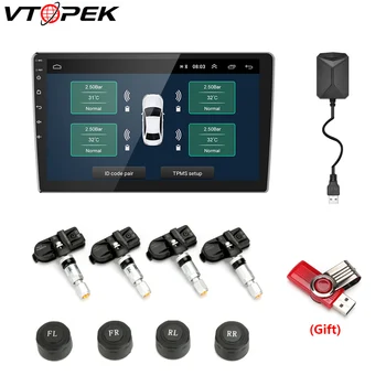 Vtopek USB Android TPMS Tire Pressure Monitoring System Display for Car Radio Security Temperature Warning with 4 Sensors
Vtopek USB Android TPMS Tire Pressure Monitoring System Display for Car Radio Security Temperature Warning with 4 Sensors