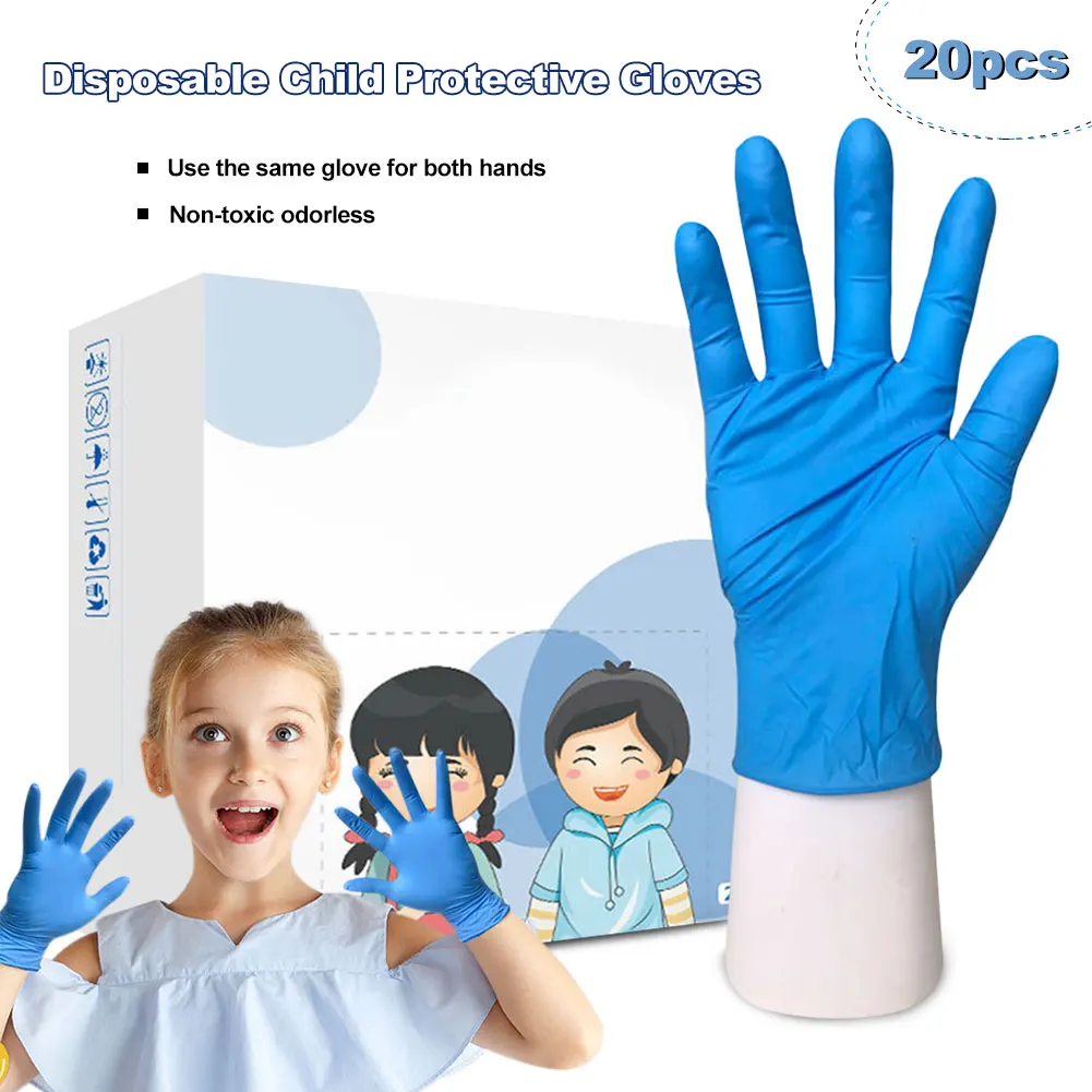 20Pcs Children's Blue Disposable Latex Gloves Gloves Nitrile Gloves Protective Gloves Universal for Left and Right Hands
20Pcs Children's Blue Disposable Latex Gloves Gloves Nitrile Gloves Protective Gloves Universal for Left and Right Hands