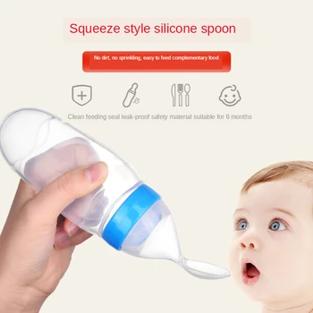 90ml Baby Squeezing Feeding Spoon Silicone Feeding Bottle Training Spoon Infant Cereal Food Spoon Infant Cereal Supplement
90ml Baby Squeezing Feeding Spoon Silicone Feeding Bottle Training Spoon Infant Cereal Food Spoon Infant Cereal Supplement