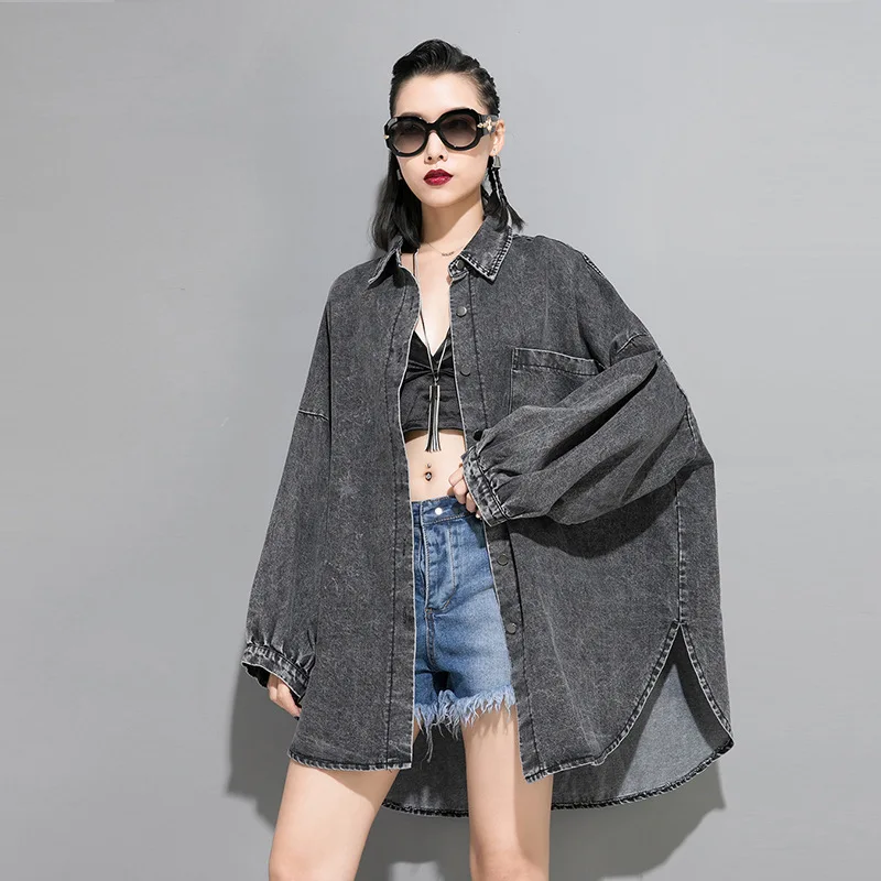 LANMREM Solid Color Lapel Long Sleeve Irregular Plus Woman Washed Denim Jacket Casual Wild Fashion 2019 Autumn Coat New TV593
LANMREM Solid Color Lapel Long Sleeve Irregular Plus Woman Washed Denim Jacket Casual Wild Fashion 2019 Autumn Coat New TV593