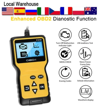 ODB2 V310 Auto Diagnostic Scanner Universal Car Tool French Code Reader LCD Display 6 Languages Protocols Cars Read DTC OBD 2
ODB2 V310 Auto Diagnostic Scanner Universal Car Tool French Code Reader LCD Display 6 Languages Protocols Cars Read DTC OBD 2