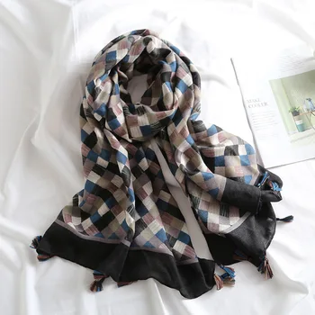 Autumn Fashion Geometric Plaid Viscose Shawl Scarf Women High Quality Wrap Warm Pashminas Stole Bufandas Muslim Hijab 180*90Cm
Autumn Fashion Geometric Plaid Viscose Shawl Scarf Women High Quality Wrap Warm Pashminas Stole Bufandas Muslim Hijab 180*90Cm