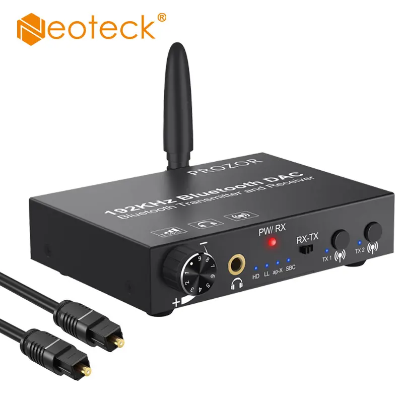Цифровой и аналоговый преобразователь звука Neoteck 192 кГц Bluetooth 5 0