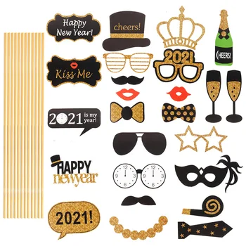 25pcs happy new year 2021 photo props funny glasses moustache photo booth props 2021 new year eve gift Christmas decor gift
25pcs happy new year 2021 photo props funny glasses moustache photo booth props 2021 new year eve gift Christmas decor gift