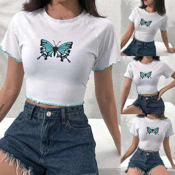 2020 Tank Top women Summer Butterfly Print Ruffled Flounce Crop Casual Slim Streetwear Tee Shirt Tops топ женский
2020 Tank Top women Summer Butterfly Print Ruffled Flounce Crop Casual Slim Streetwear Tee Shirt Tops топ женский