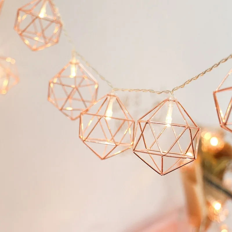 1.5m 20leds Retro Solid Geometry Rose Gold LED String Lights Bedroom Decoration LED Fairy Lights for Christmas Wedding Party
1.5m 20leds Retro Solid Geometry Rose Gold LED String Lights Bedroom Decoration LED Fairy Lights for Christmas Wedding Party