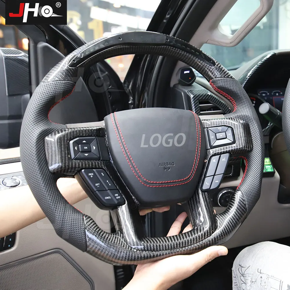 

JHO REAL Carbon Fiber Steering Wheel For Ford F150 2015-2020 Raptor 2018 2017 2016 Gen 2 Car Accessories 2019 Limited XLT