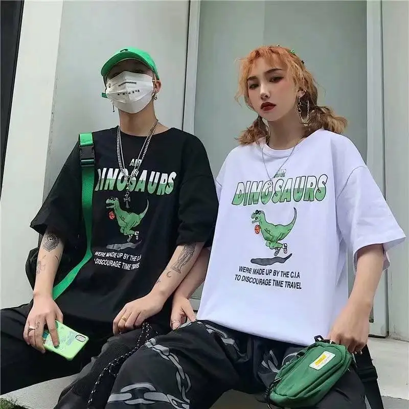 Harajuku Streetwear Short Sleeve T-shirt Women 2020 Summer Korean Clothing Cartoon Dinosaur Printed T Shirt Couple Loose Top
Harajuku Streetwear Short Sleeve T-shirt Women 2020 Summer Korean Clothing Cartoon Dinosaur Printed T Shirt Couple Loose Top