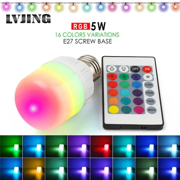 110V 220V E27 RGB LED Bulb Lights RGB Lampada Changeable Colorful RGB LED Lamp Bulbs Dimmable With IR Remote Control+Memory Mode
110V 220V E27 RGB LED Bulb Lights RGB Lampada Changeable Colorful RGB LED Lamp Bulbs Dimmable With IR Remote Control+Memory Mode