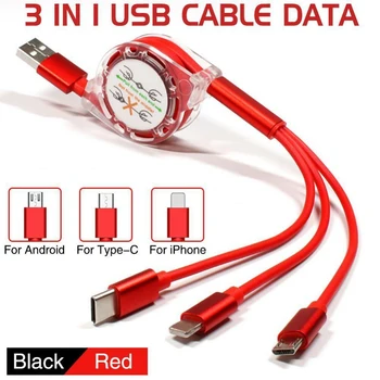 Hot Sell Multi Function 3 in 1 usb cable Universal Fast Charging Data Line Type-c Three In One Telescopic Usb Extension Cable
Hot Sell Multi Function 3 in 1 usb cable Universal Fast Charging Data Line Type-c Three In One Telescopic Usb Extension Cable
