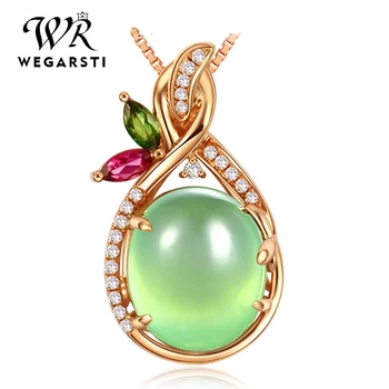 WEGARSTI Natural Green Prehnite Pendant S925 Silver Natural Gemstone Pendant Necklace Trendy Women Party Jewelry
WEGARSTI Natural Green Prehnite Pendant S925 Silver Natural Gemstone Pendant Necklace Trendy Women Party Jewelry
