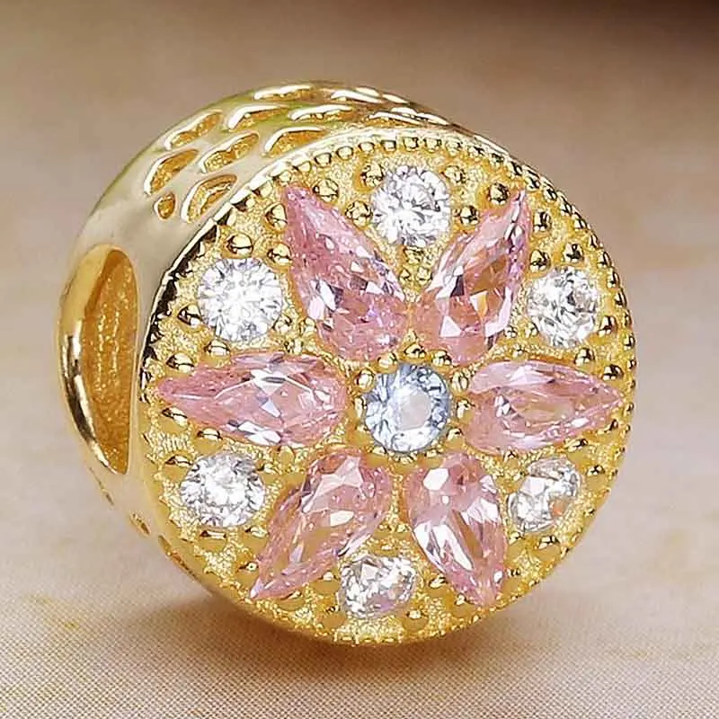 Original Openwork 14ct Gold Opulent Floral With Crystal Beads Fit 925 Sterling Silver Bead Charm Bracelet DIY Jewelry 
Original Openwork 14ct Gold Opulent Floral With Crystal Beads Fit 925 Sterling Silver Bead Charm Bracelet DIY Jewelry
