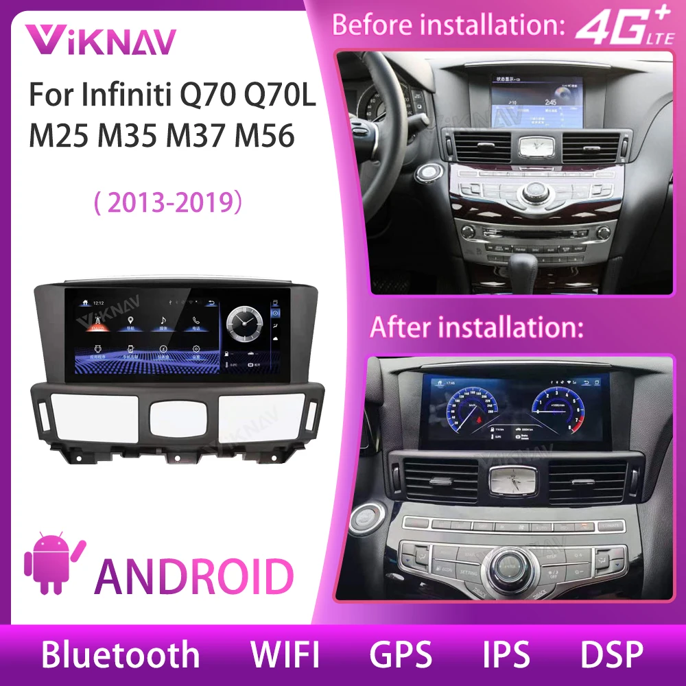 

Android Radio For Infiniti Q70 Q70L M25 M35 M37 M56 2013-2019 Car Multimedia Player GPS Navigation Blu-ray screen Stereo Carplay