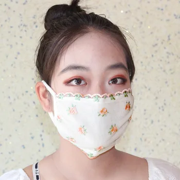 5Pcs Women Lace Embroidery Floral Sunscreen Imitation Silk Breathable Dustproof Earloop Face Mouth Mask Summer Mouth Mask 
5Pcs Women Lace Embroidery Floral Sunscreen Imitation Silk Breathable Dustproof Earloop Face Mouth Mask Summer Mouth Mask