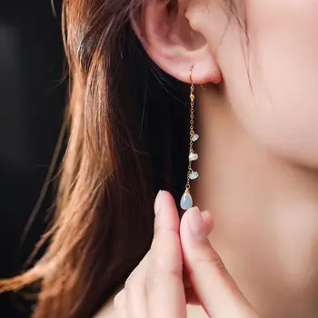 DMCBS042 18K Gold Opal Earrings Women's Simple Valentine's Day Gift for Girlfriend Ear Studs Long Earrings
DMCBS042 18K Gold Opal Earrings Women's Simple Valentine's Day Gift for Girlfriend Ear Studs Long Earrings