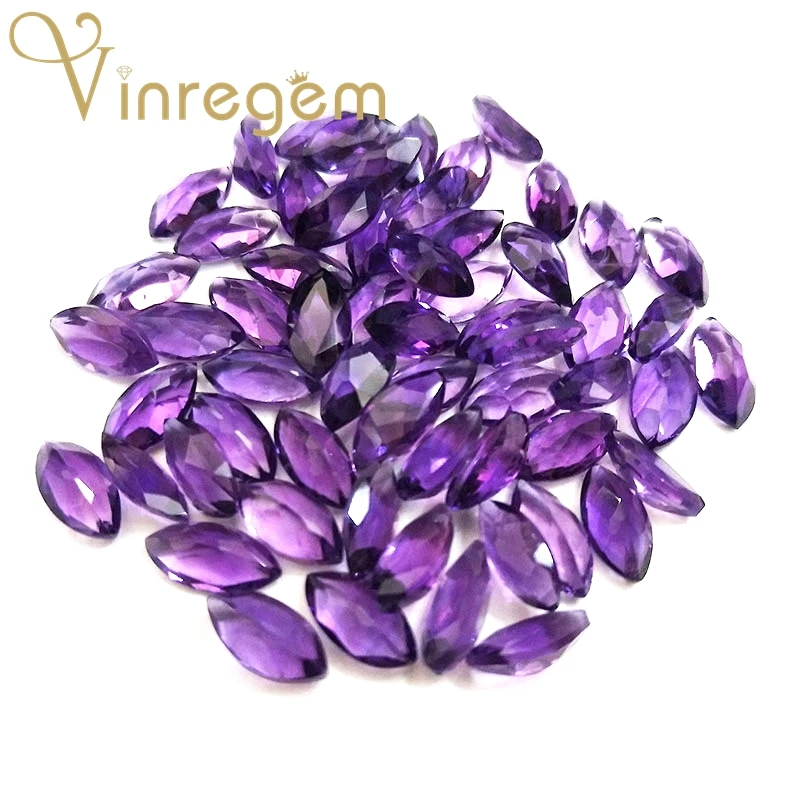 

Vinregem AAAAA Top Quality 1PCS Natural Marquise Cut Amethyst Loose Gemstone DIY Stones Fine Jewelry Wholesale Lots Bulk