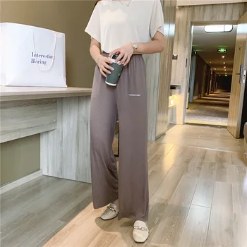 Spring and Summer Straight Embroidery Casual Pants Women Loose 2020 New Elastic Band High Waist Nine Points Female Pajama Pants 
Spring and Summer Straight Embroidery Casual Pants Women Loose 2020 New Elastic Band High Waist Nine Points Female Pajama Pants