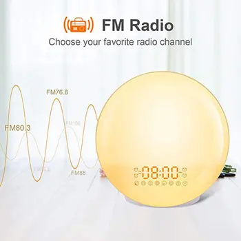 Smart Wifi Voice Control Fm Radio Clock Natural Wake Up Led Light Alarm Clock Night Light Led 210Mah Fm Radio Snooze Clock
Smart Wifi Voice Control Fm Radio Clock Natural Wake Up Led Light Alarm Clock Night Light Led 210Mah Fm Radio Snooze Clock