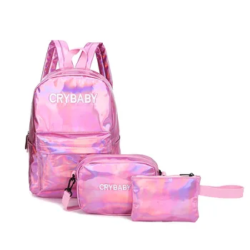 Laser Backpack 2020 summer new Korean version of casual bags of high school students on campus simple three-piece travel bag bac
Laser Backpack 2020 summer new Korean version of casual bags of high school students on campus simple three-piece travel bag bac