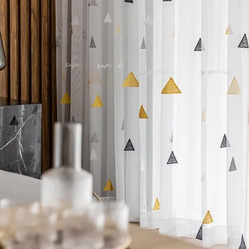 Ins White Nordic Geometric Sheer Curtains for Living Room Bedroom Tulle Curtain Window Screen Embroidered Sheer Fashion Voile
Ins White Nordic Geometric Sheer Curtains for Living Room Bedroom Tulle Curtain Window Screen Embroidered Sheer Fashion Voile