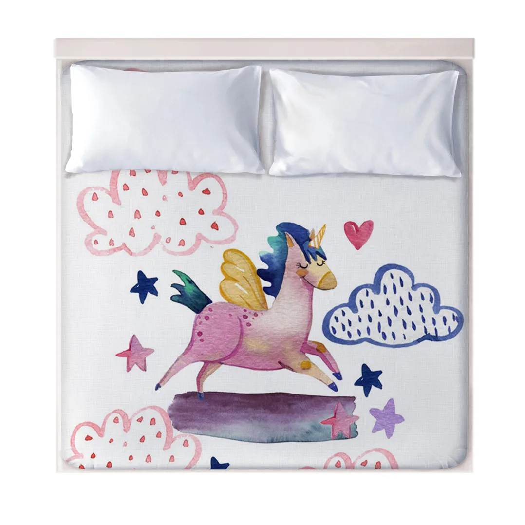 3D Cartoon Unicorn Fitted Sheets 3D Cartoon Unicorn Fitted Sheets