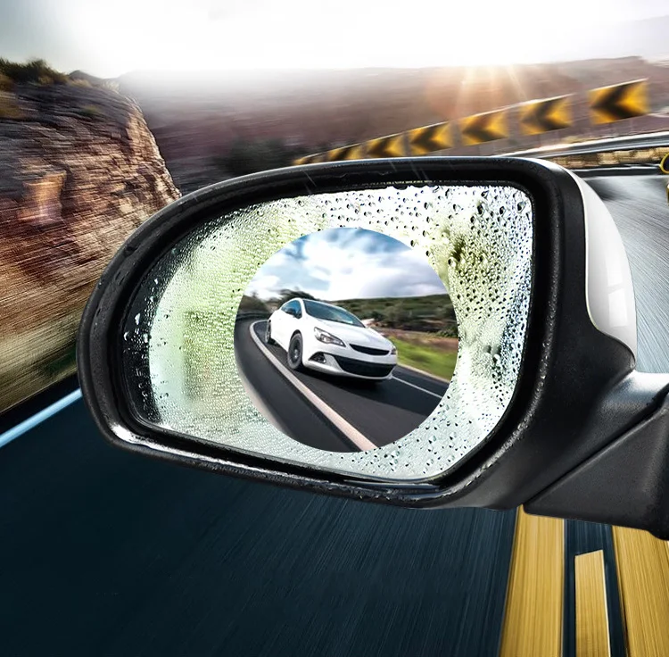 Непромокаемая противотуманная пленка на зеркало заднего вида автомобиля