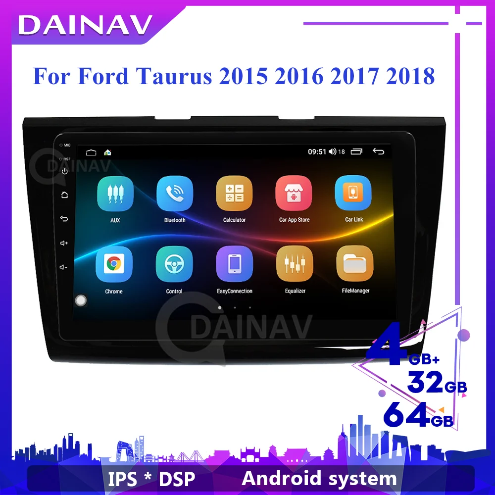 2din GPS-Навигационный экран для Ford Taurus 2015 2016 2017 2018 Android мультимедийный плеер аудио