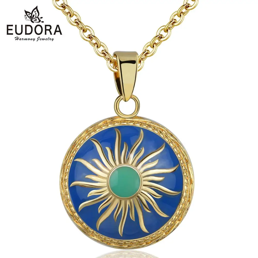 Eudora New 100% Original Blue Harmony ball Pendant Pregnancy Chime Ball Enamel Craft Sun Necklace with gold chain Blue gold bell
Eudora New 100% Original Blue Harmony ball Pendant Pregnancy Chime Ball Enamel Craft Sun Necklace with gold chain Blue gold bell