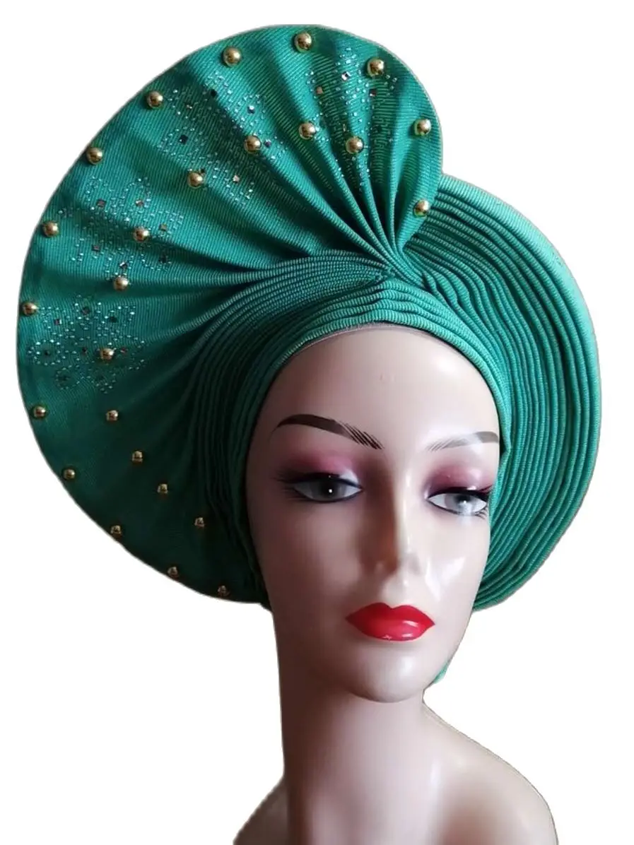 Exquisite African Sego Gele Headtie Nigerian Ghana Headwear With Stone Beads Finished Auto Turban Wide Trim Headwear For Women
Exquisite African Sego Gele Headtie Nigerian Ghana Headwear With Stone Beads Finished Auto Turban Wide Trim Headwear For Women
