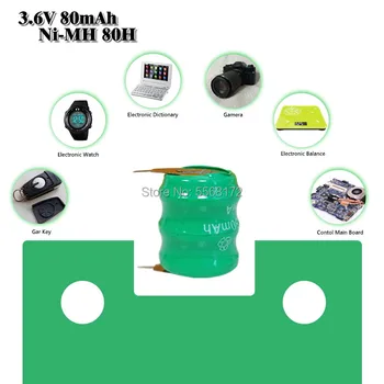 80mAh 3.6V NI-MH Batteries With Pins Rechargeable Button Cell Battery for Clock memory lawn lamp
80mAh 3.6V NI-MH Batteries With Pins Rechargeable Button Cell Battery for Clock memory lawn lamp