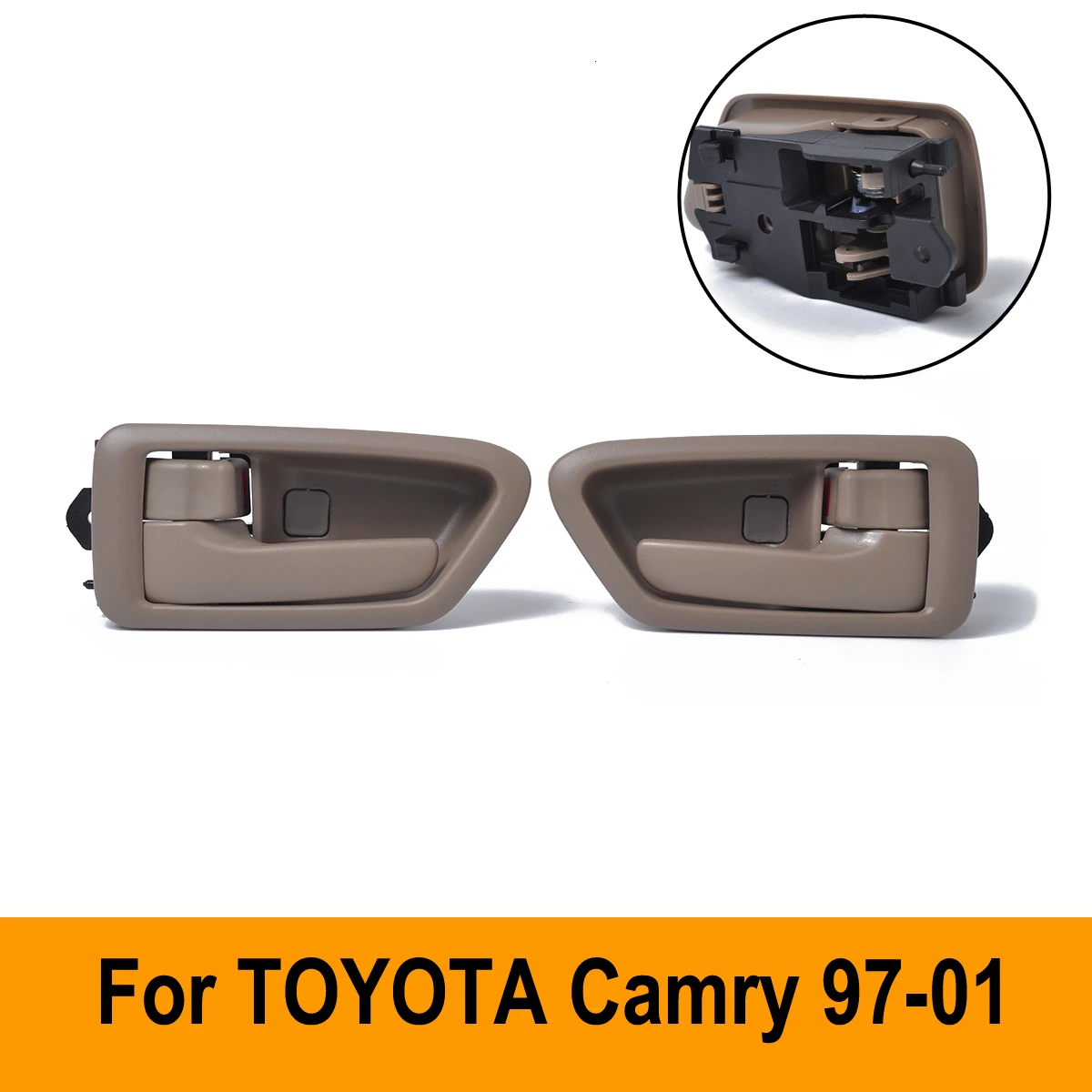 

1Pair Front Inside Inner Door Handles Left & Right (LH/RH) PAIR For 97-01 Toyota Camry With Bezel Car Accessories