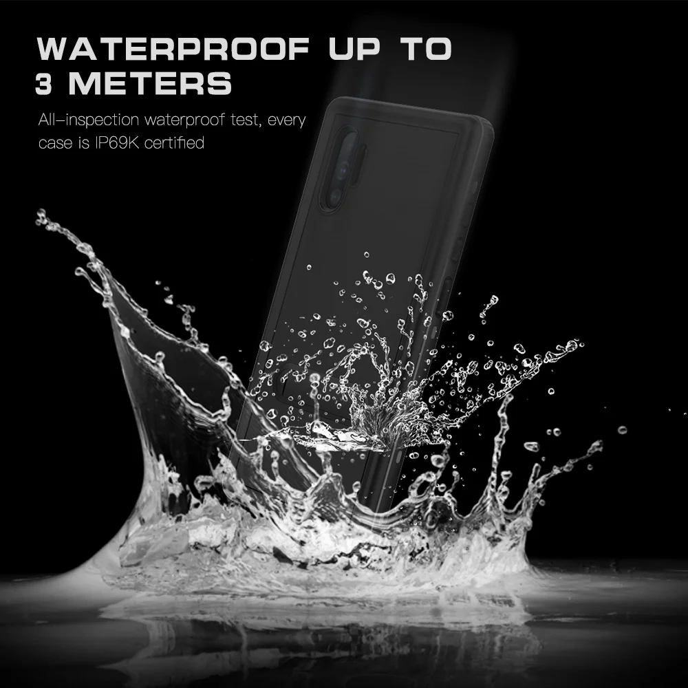 

IP69K Waterproof Phone Case For Samsung Galaxy Note 10+ KickStand Underwater Diving Water ProofCase For Galaxy Note 10 Case