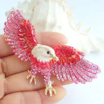 Unique Bird Eagle Brooch Pin Red Pink Rhinestone Crystal Pendant EE04717C12
Unique Bird Eagle Brooch Pin Red Pink Rhinestone Crystal Pendant EE04717C12