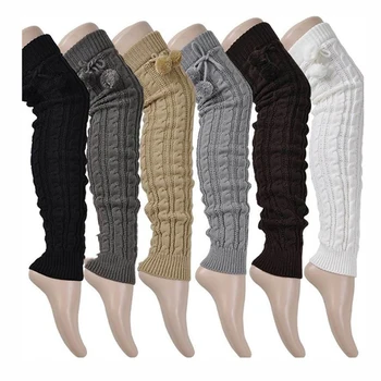 Women Girls Winter Braided Cable Knit Thigh High Long Leg Warmers Solid Color Crochet Thermal Boots Cuff Socks with Pompom Ball 
Women Girls Winter Braided Cable Knit Thigh High Long Leg Warmers Solid Color Crochet Thermal Boots Cuff Socks with Pompom Ball