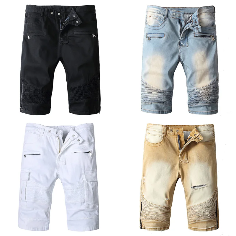 Summer Fashion Men's Jeans Shorts High Street Punk Style Denim Shorts Black White Blue Khaki Color Hip Hop Short Biker Jeans Men
Summer Fashion Men's Jeans Shorts High Street Punk Style Denim Shorts Black White Blue Khaki Color Hip Hop Short Biker Jeans Men